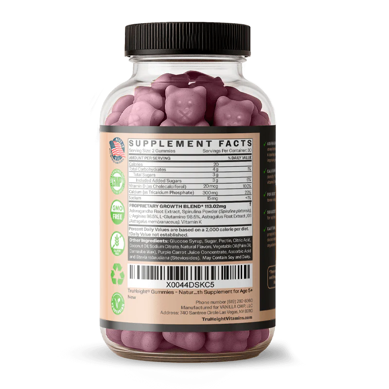 TruHeight Growth Gummies (Grape)